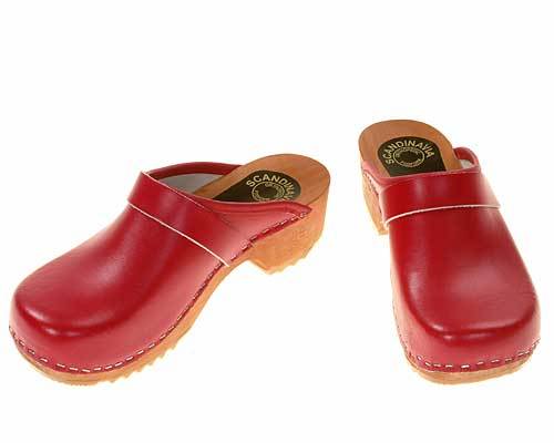 Wooden clogs red