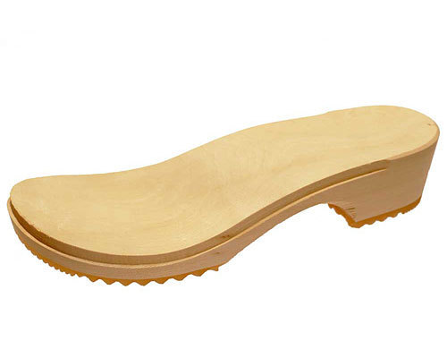 Wooden clogs black / bright sole with pad