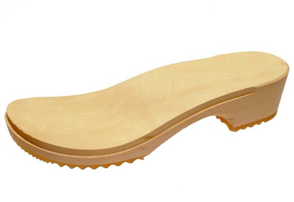 Wooden clogs red with turnable strap