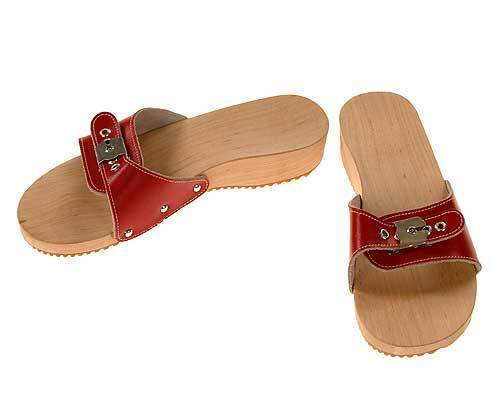 Wooden sandal red