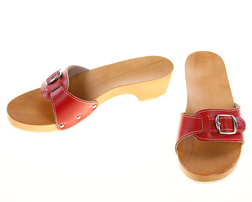 Sandals red with heel