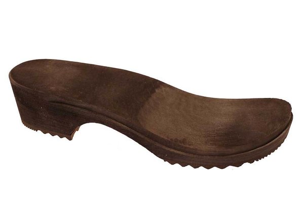 Wooden clogs black with turnable strap