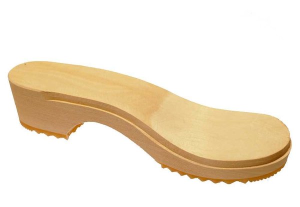 Nubuk leather Clogs with buckle honey color